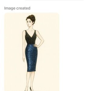 SKIRT Blue Sequin pencil skirt White House Black Market Black mkt  SIZE 6